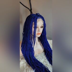 Vibrant Blue Braided Wig